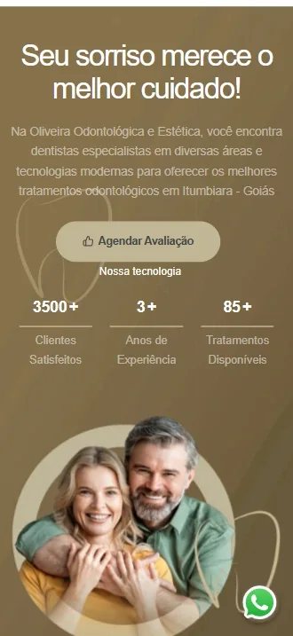 Versão mobile do site da Clínica Oliveira