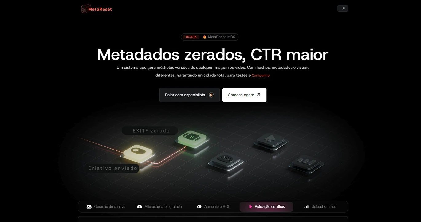Página principal do projeto METARESET